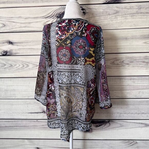 One World Multicolored Patterned Blouse - Picture 4 of 6